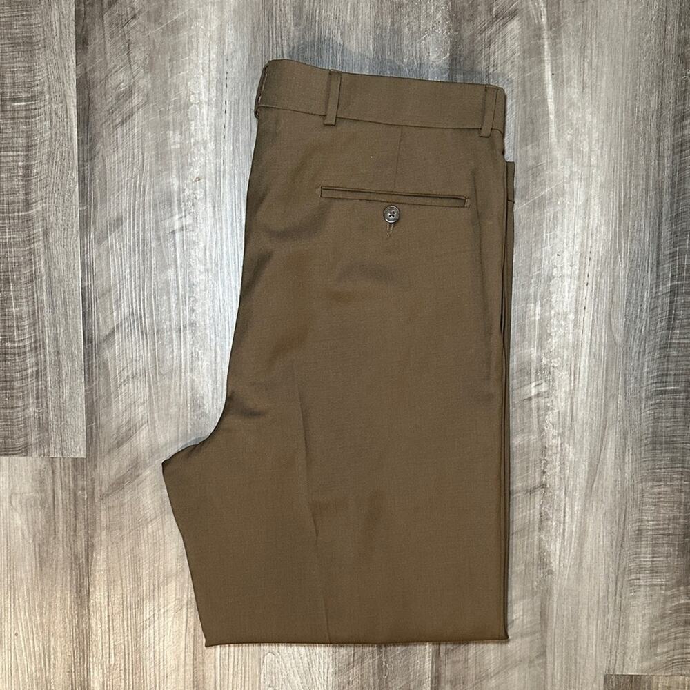 Ballin Super 120s Wool Comfort-“EZE” Pleated Cuffed Dress Pants - 37